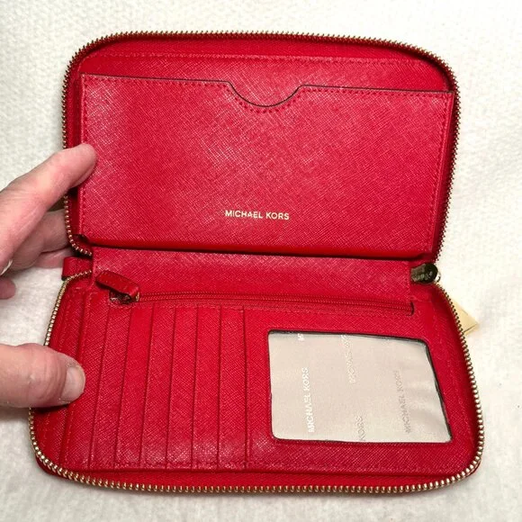 Michael Kors Red/Gold Eyelet wallet - Picture 9 of 13
